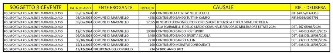 CONTRIBUTI PUBBLICI