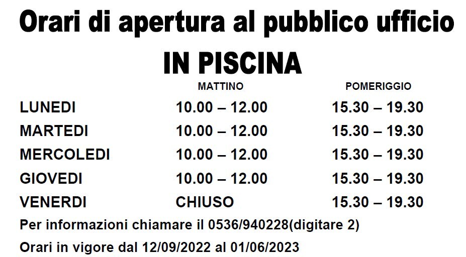 orari piscina maranello